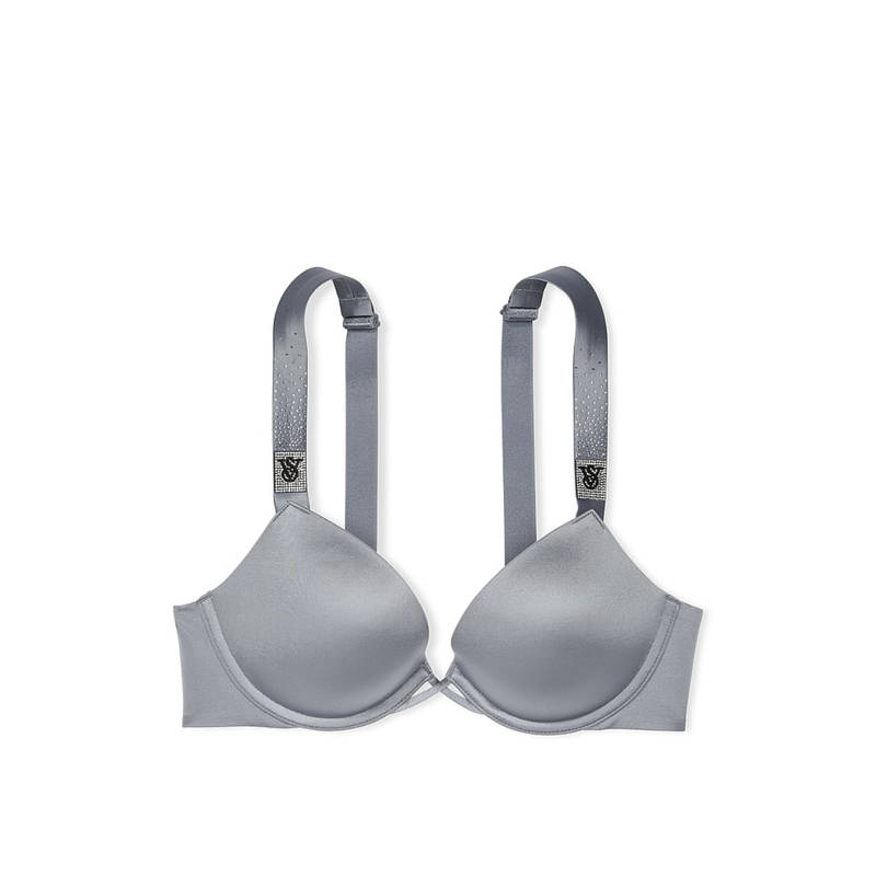 Victoria's Secret Grey Very Sexy Scattered Shine Strap Push-Up Bra (34DD)