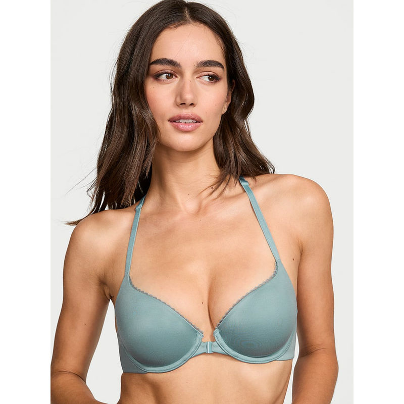 Victoria's Secret Blue Lightly Lined Lace Racerback Demi Bra (32B)