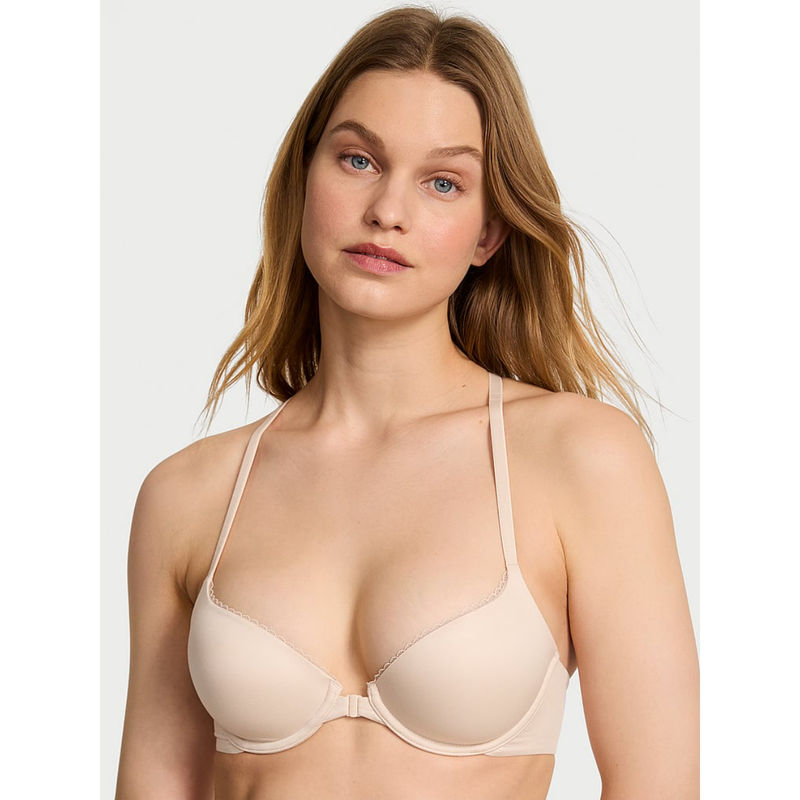 Victoria's Secret Beige Lightly Lined Lace Racerback Demi Bra (34B)