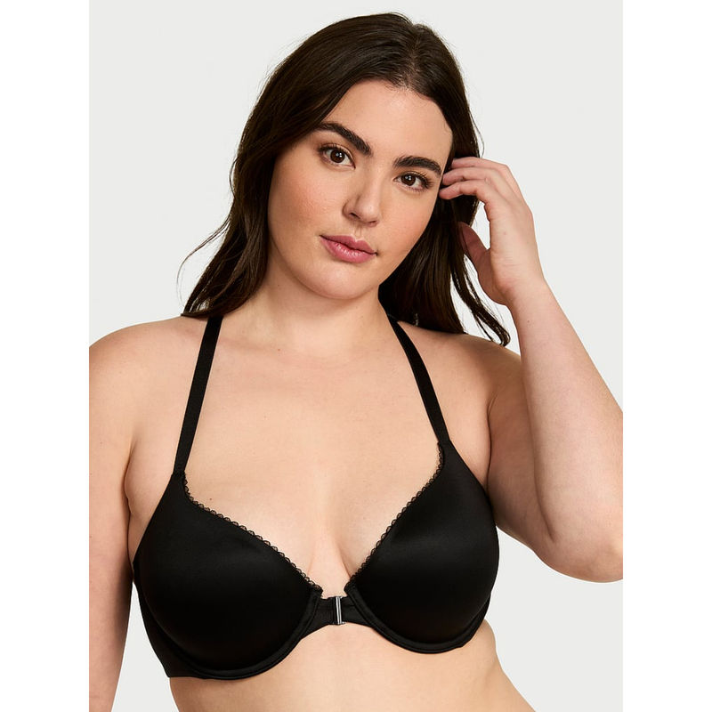 Victoria's Secret Black Lightly Lined Lace Racerback Demi Bra (32B)