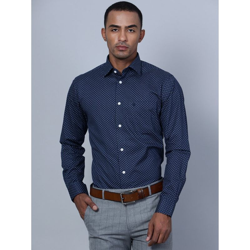 Cantabil Mens Navy Blue Formal Shirt (38)