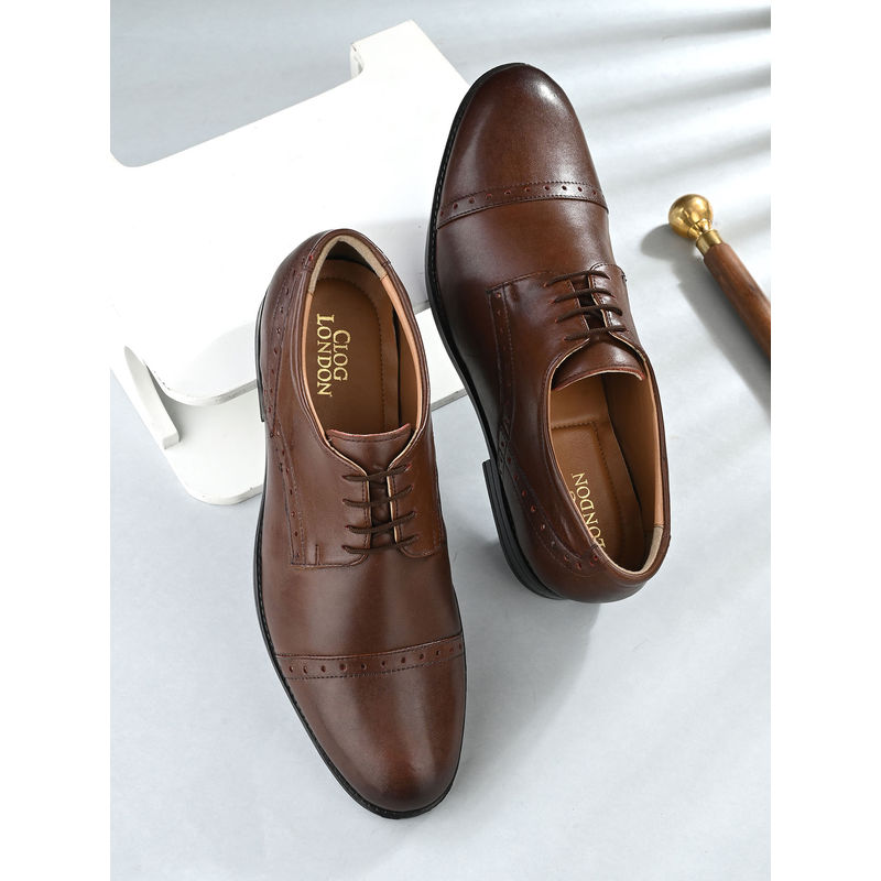 CLOG LONDON Men Brown Oxford Formal Shoes (EURO 42)