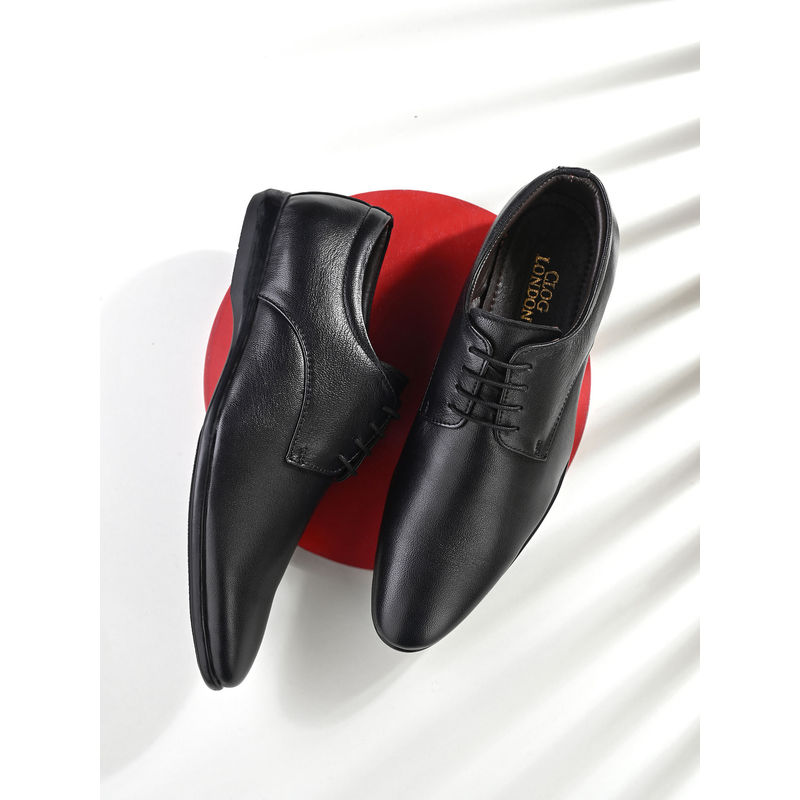 CLOG LONDON Men Black Formal Derbies (EURO 40)
