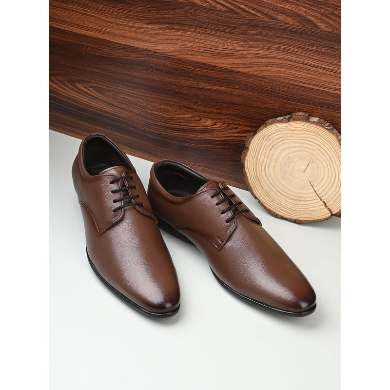 CLOG LONDON Men Brown Formal Derbies (EURO 41)