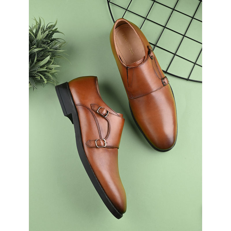 CLOG LONDON Men Tan Monk Strap Shoes (EURO 42)