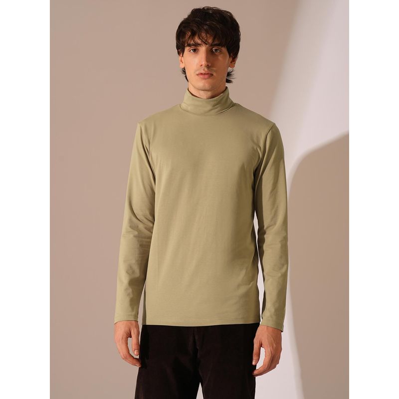 Selected Beige Organic Cotton High Neck Sweatshirt (L)