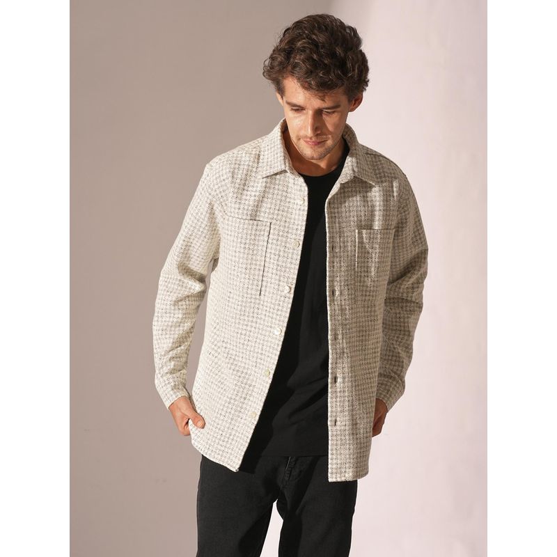 Selected Beige Twill Mix Regular Fit Shirt (L)