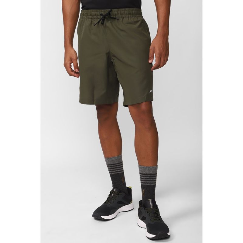 Reebok Mens Wor Woven Olive Solid Shorts (M)