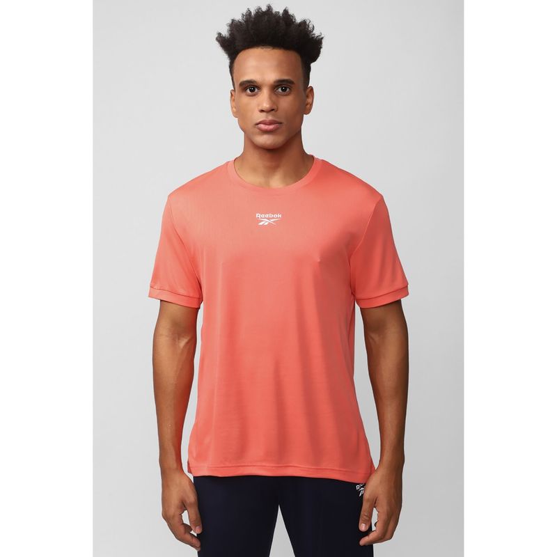 Reebok Mens Neo Structure Orange Solid T-Shirt (S)
