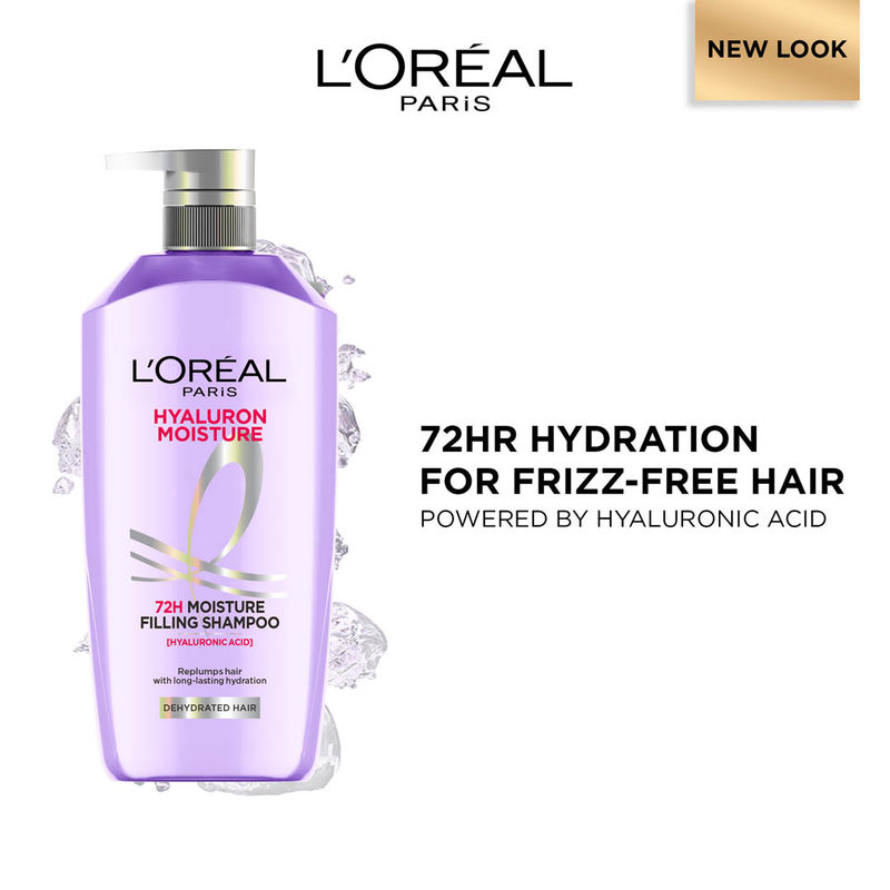 LOreal Paris Hyaluron Moisture Anti-frizz Shampoo With Hyaluronic Acid For 72 HR Dehydrated Hair
