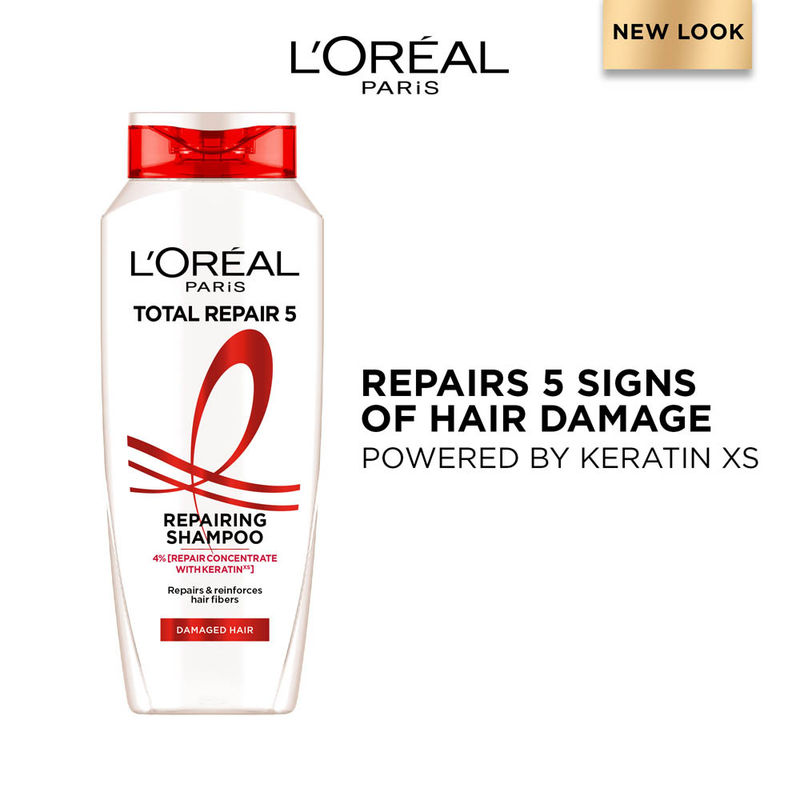 L'Oréal Paris Total Repair 5 Shampoo - Restores Damaged Hair Powered by Keratin XS Technology