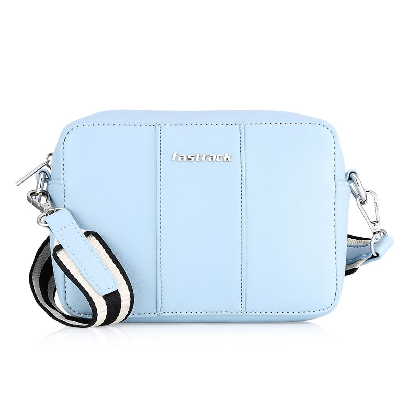 Fastrack Structured Light Blue Sling Bag Buy Fastrack Structured Light Blue Sling Bag Online at