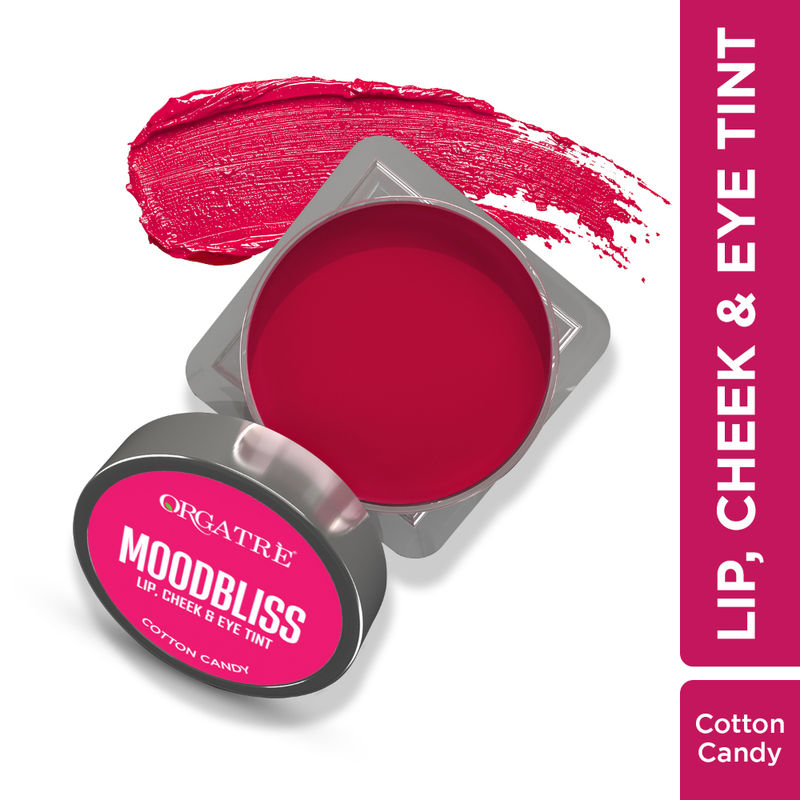 Orgatre Moodbliss Blush Lip, Cheek & Eye Tint with Goodness of Kojic Acid & Retinol - Cotton Candy