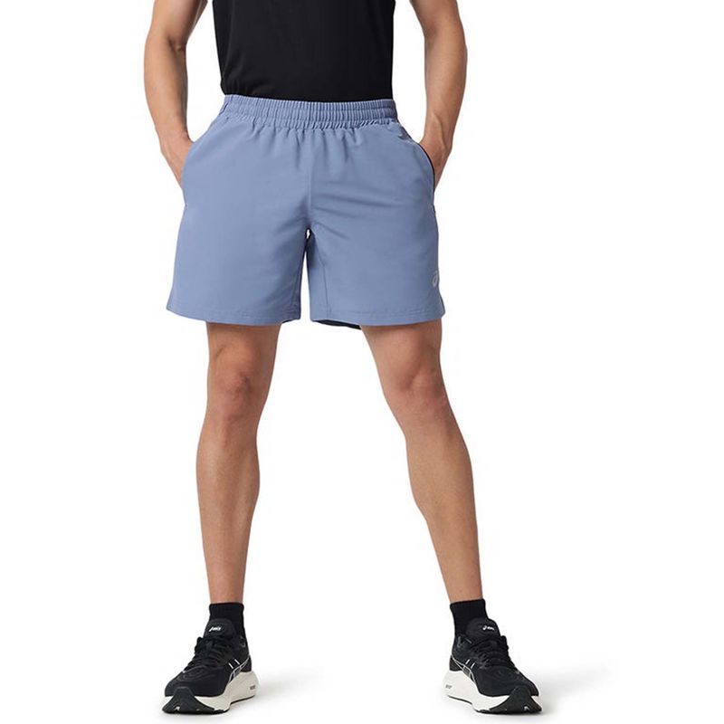 ASICS Men's Blue Polyester Solid Sports Shorts (L)