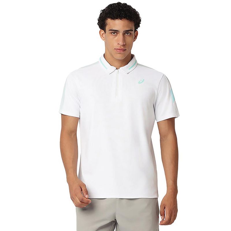 ASICS Men's White Polyester Sports Polo T-Shirt (XS)