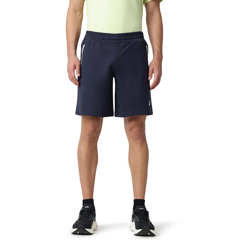 ASICS Men's Blue Polyester Solid Sports Shorts (XS)