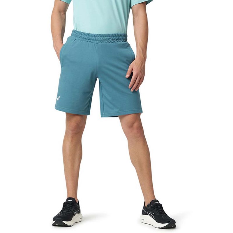 ASICS Men's Blue Polyester Solid Sports Shorts (XS)