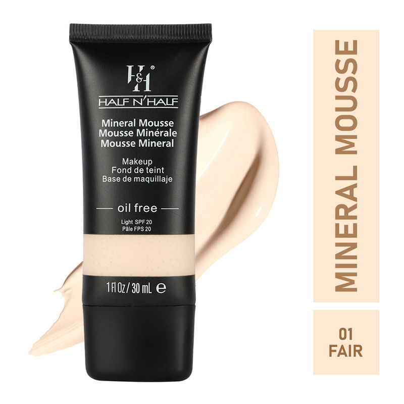 Half N Half Mineral Mousse Oil Free Foundation Light SPF 20 - Fair