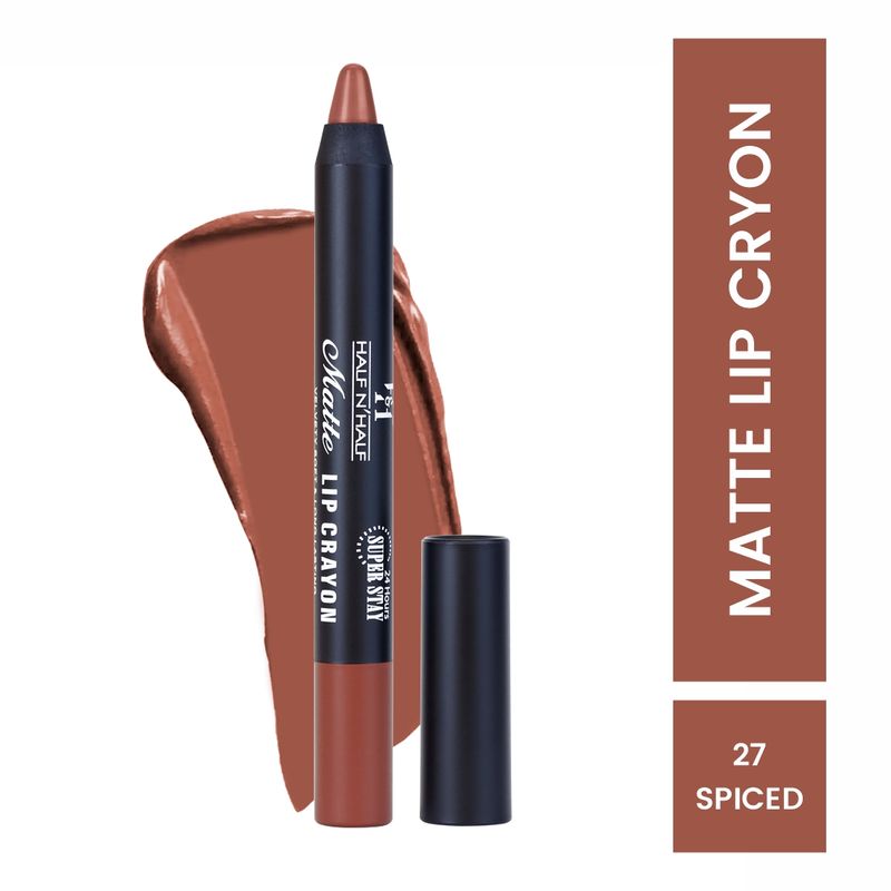 Half N Half Matte Velvet Soft & Long Lasting 24h Super Stay Lip Crayon