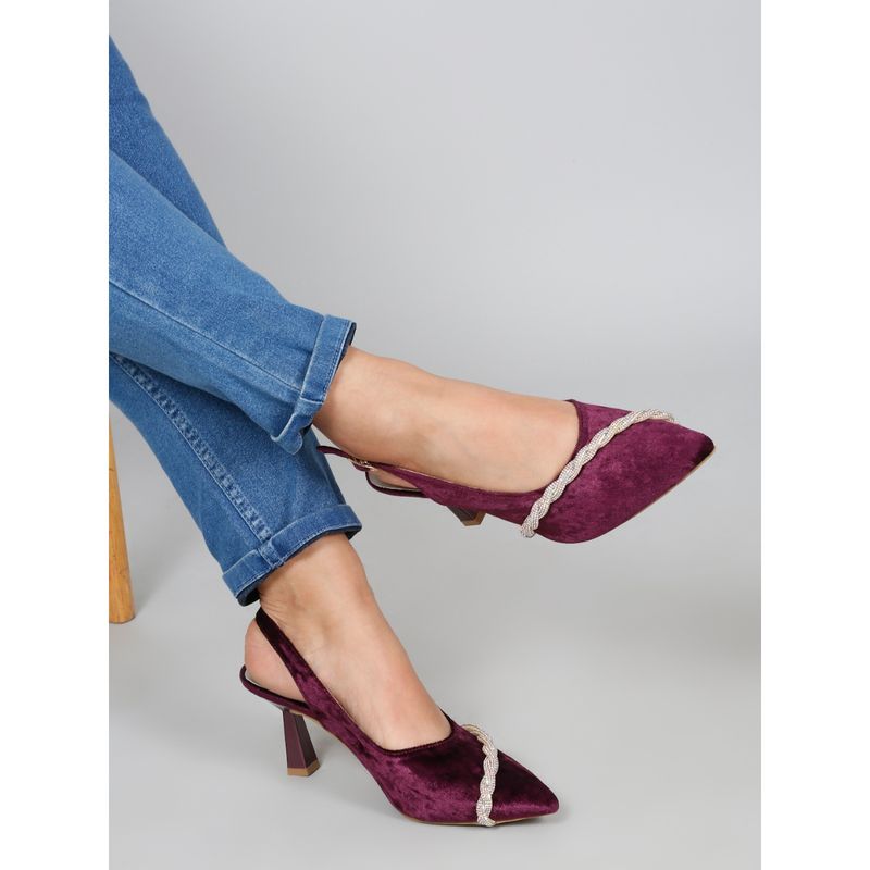 Flat n Heels Women Pink Kitten Mules Heels (EURO 36)