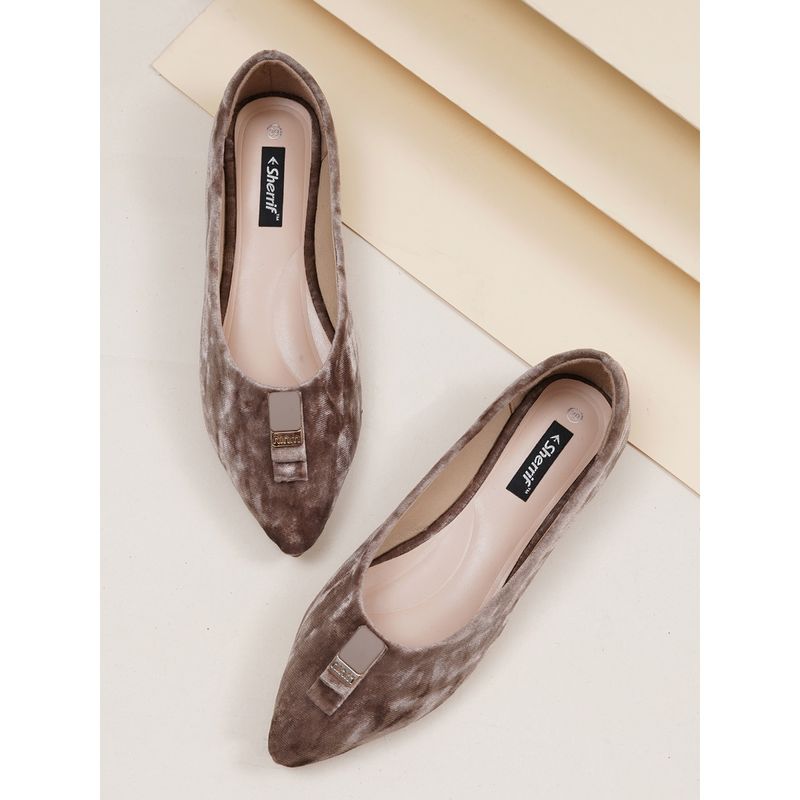 Sherrif Shoes Women's Khaki Casual Slip-On Pointed Toe Solid Ballerina (EURO 36)