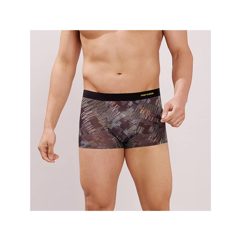 MERCAZE Black Men Ultra Stretch Comfort Microfiber Nylon Spandex Stylish Trunk (S)