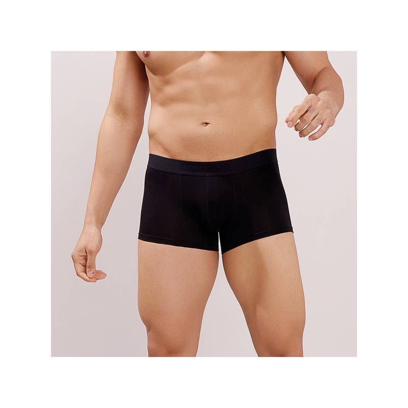 MERCAZE Black Men Ultra Soft Comfort Premium Cotton Spandex Chic Boxer Brief (M)