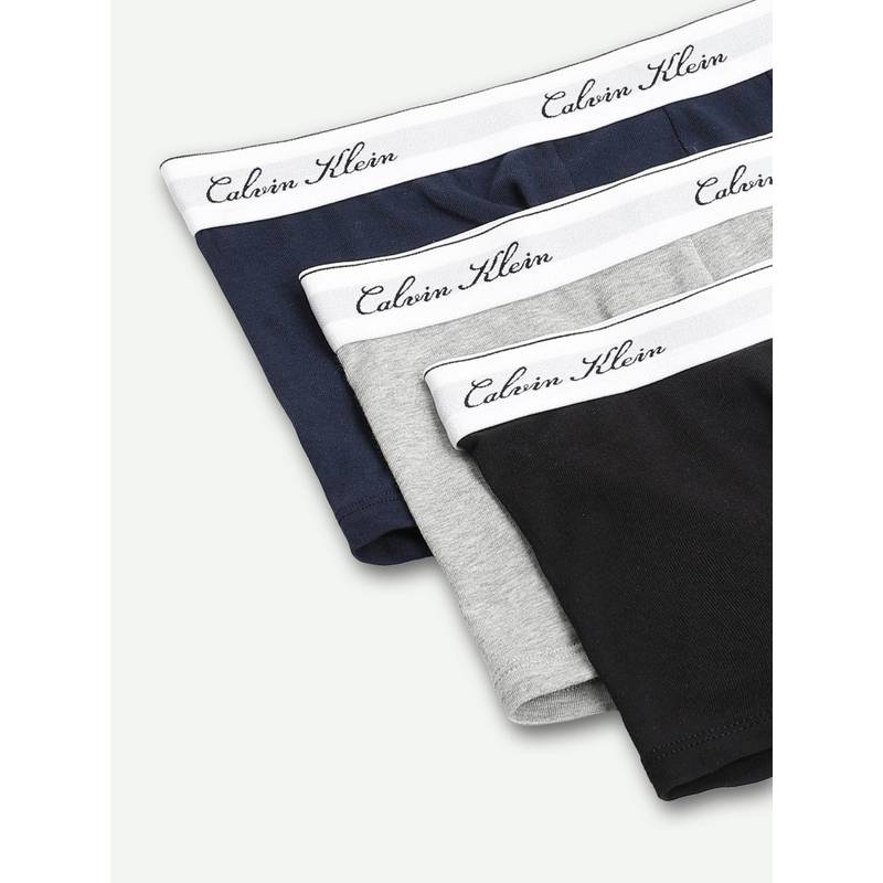 Calvin Klein Men Multi-Color Solid Low Rise Trunks (Pack of 3) (M)