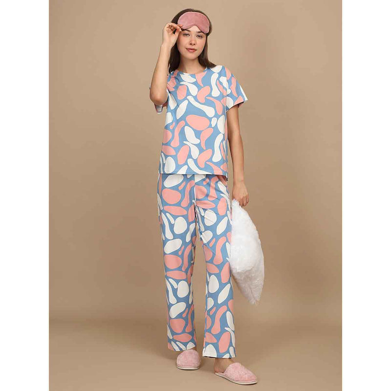 Sweet Dreams Women Printed T-Shirt with Pyjama (Set of 2) (S)