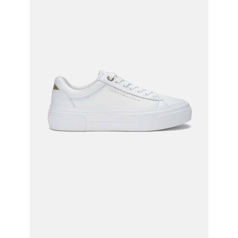 Tommy Hilfiger Solid White Leather Sneakers (EURO 36)