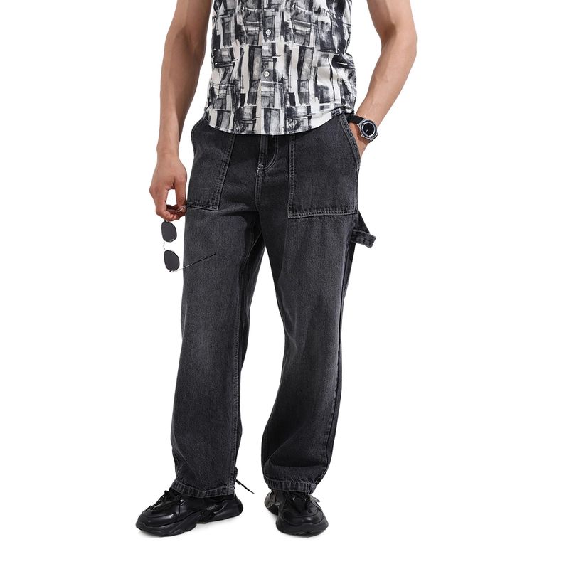 The Indian Garage Co Men Grey Loose Fit Solid Mid-Rise Eternity Jeans (28)