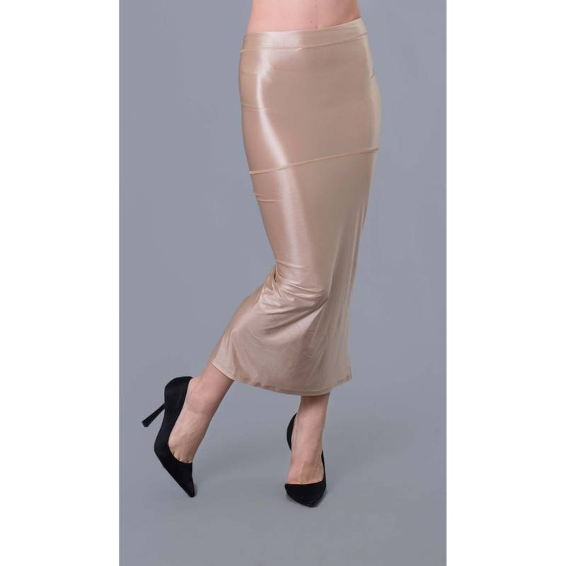 Keepfit Side Slit Stretchable Saree Shapewear For Women Beige (M)