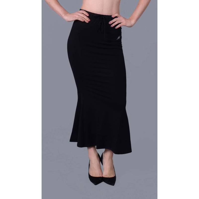 Keepfit N9 Antibacterial Side Slit Mermaid-Fit Saree Shapewear For Women Black (XS)