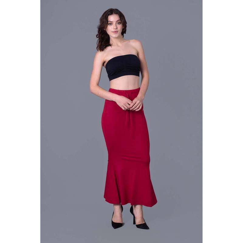 Keepfit N9 Antibacterial Side Slit Mermaid-Fit Saree Shapewear For Women Red (XS)