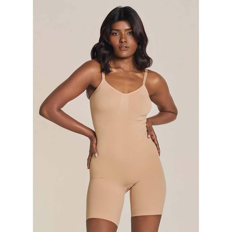 INVOGUE Essentials Plus Bodysuit Bodyshaper Beige (S/M)