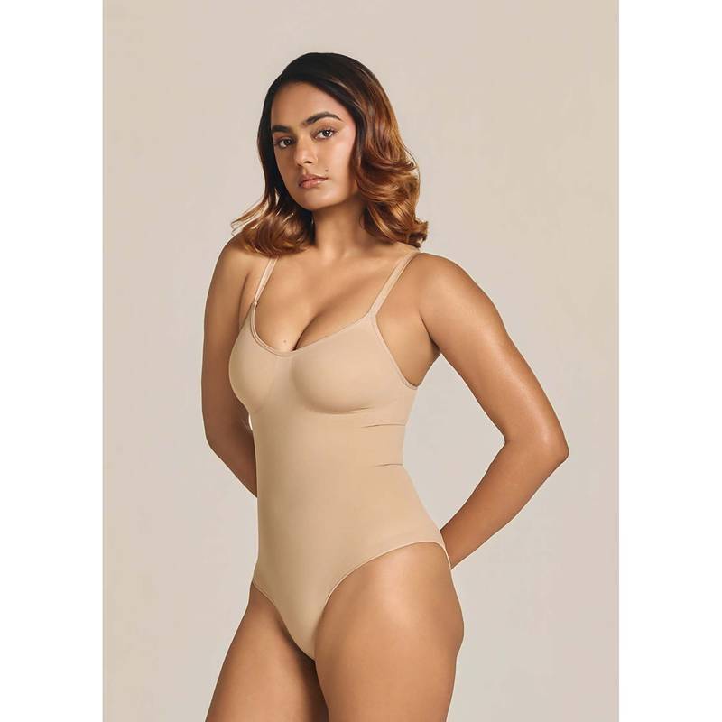 INVOGUE Essentials Plus Bodysuit Bodyshaper Beige (S/M)