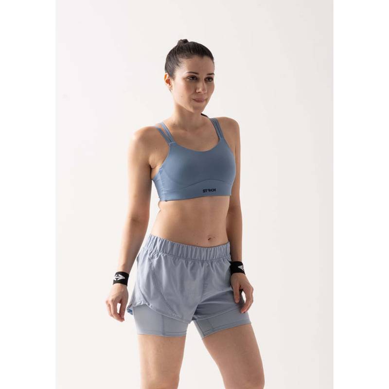 STRCH Nylon Womens Full Coverage Sports Bra Glacier Lake (M)