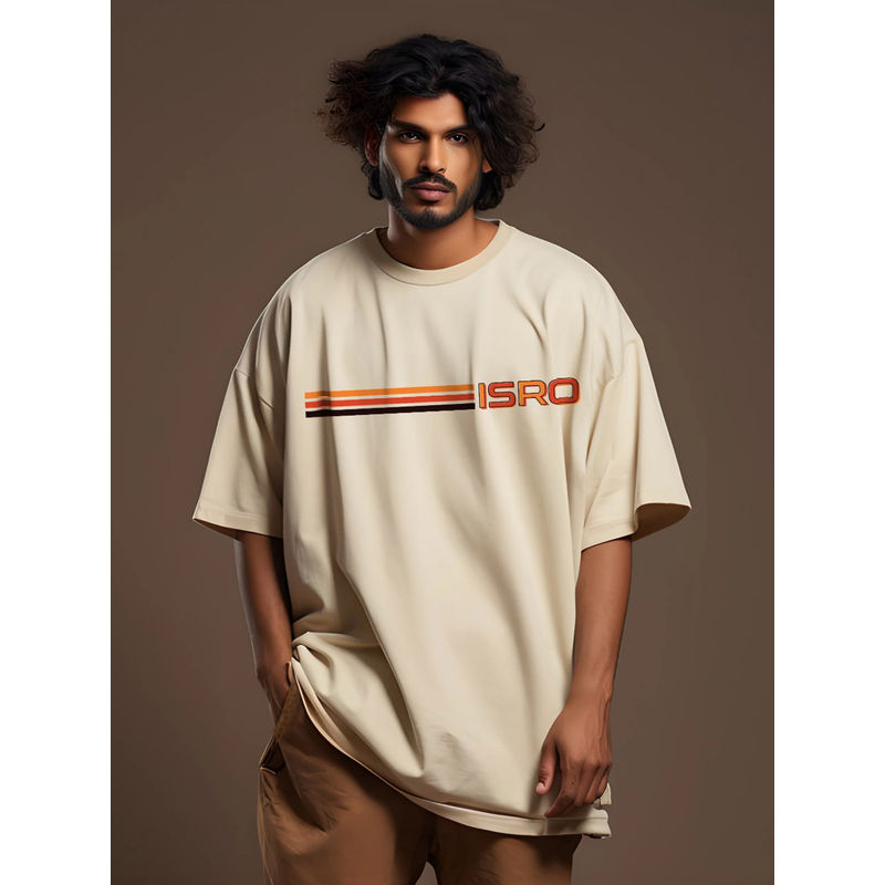 A47 Isro Aditya L1 Oversized Cream T-Shirt (S)