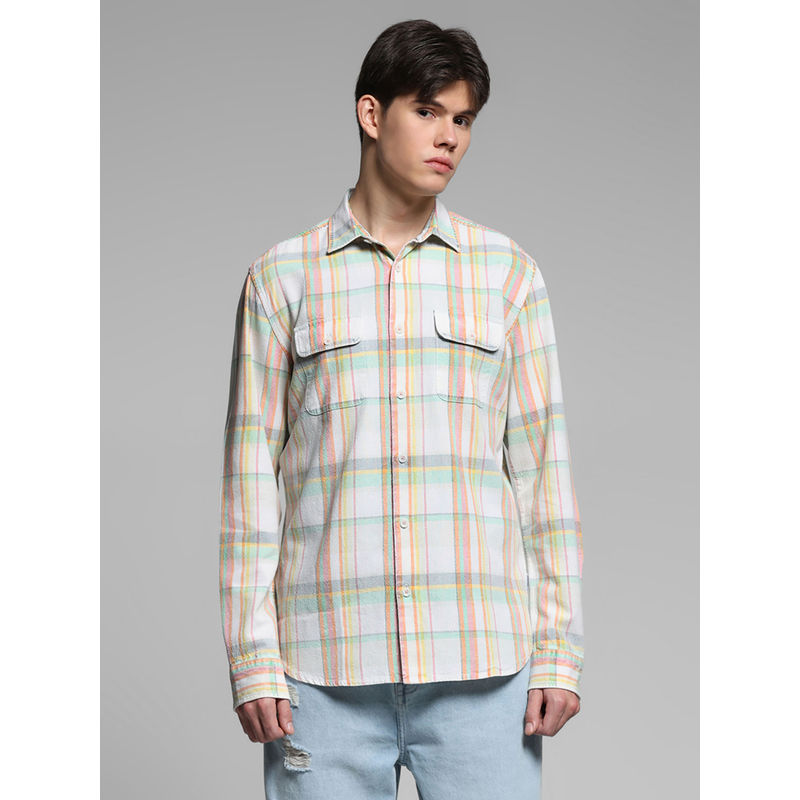 Jack & Jones Mens Multi-Color Checks Regular Fit Shirt (S)