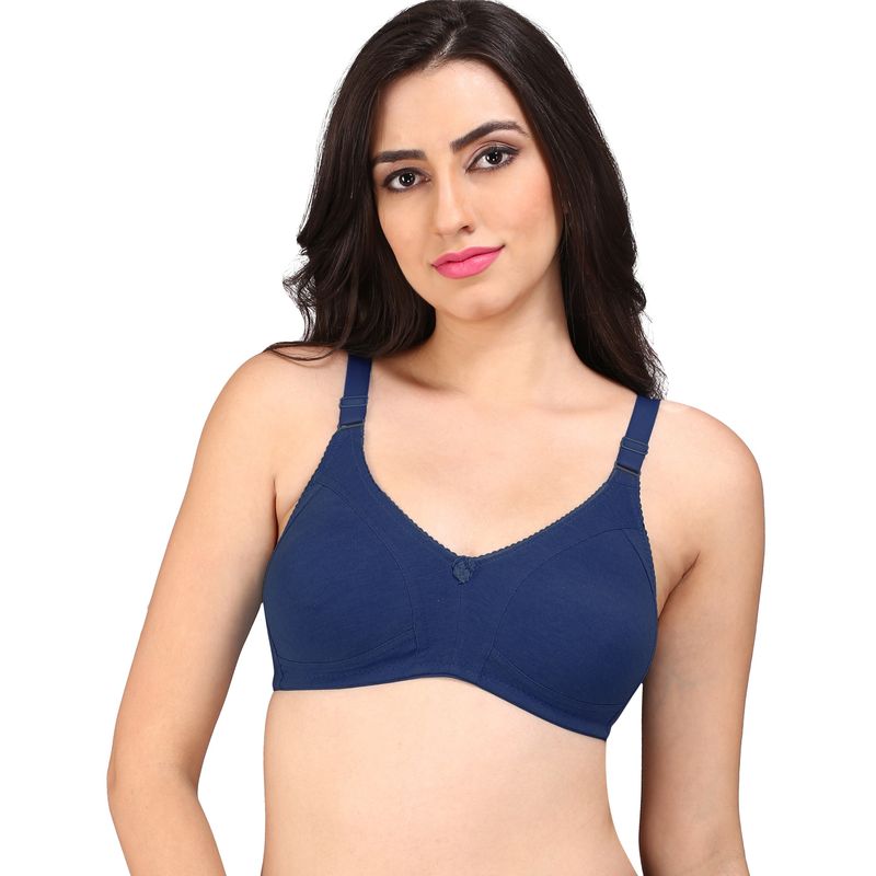Bralux Tohfa Blue Non-Padded Non-Wired Cotton Bra Cup (36C)