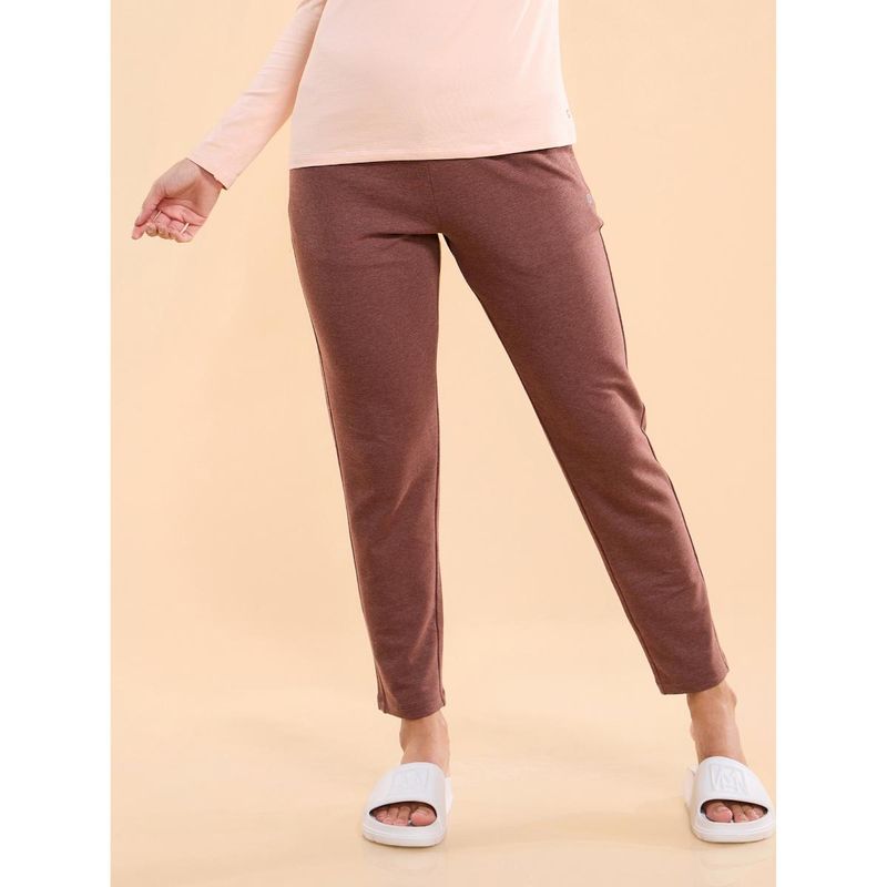 Enamor Mid Rise Relax Pants Ankle Length Drawstring Slim Fit Stretch French Terry E060 (S)