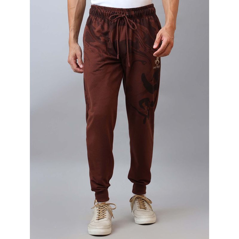 Free Authority Official One Piece Anime Printed Brown Regular Fit Joggers (S)