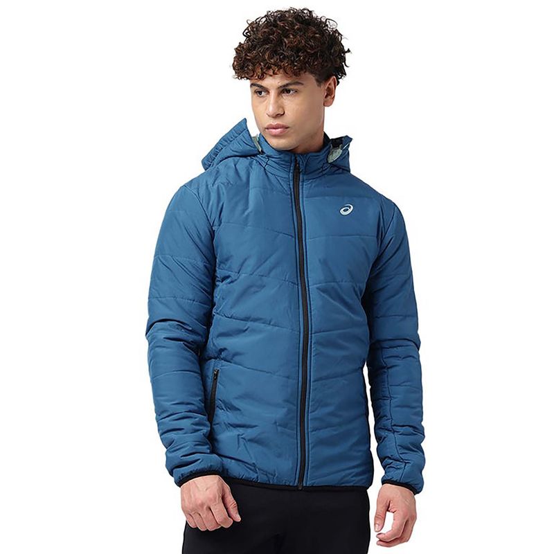Asics Men Blue Puffer Detachable Hood Jacket2 (S)