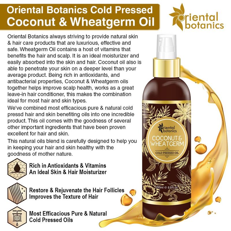 Oriental Botanics Organic Coconut Wheat Germ Cold Pressed Oil At