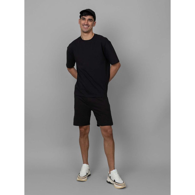 NeceSera Black Men's T-Shirt with Shorts (Set of 2) (S)