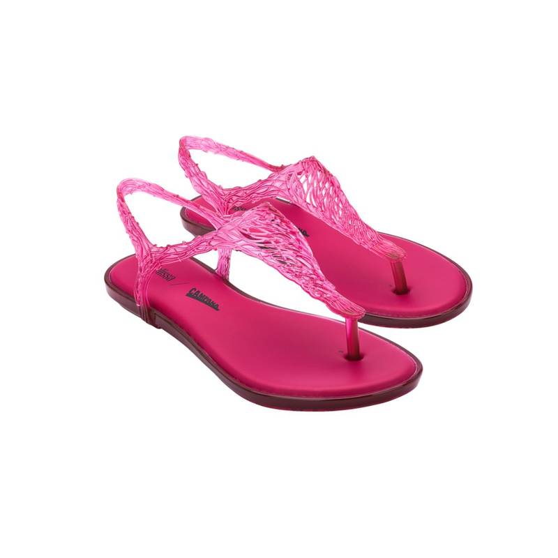 Melissa Campana Flow Sandal Ad Stripes Pink Sandals (UK 4)