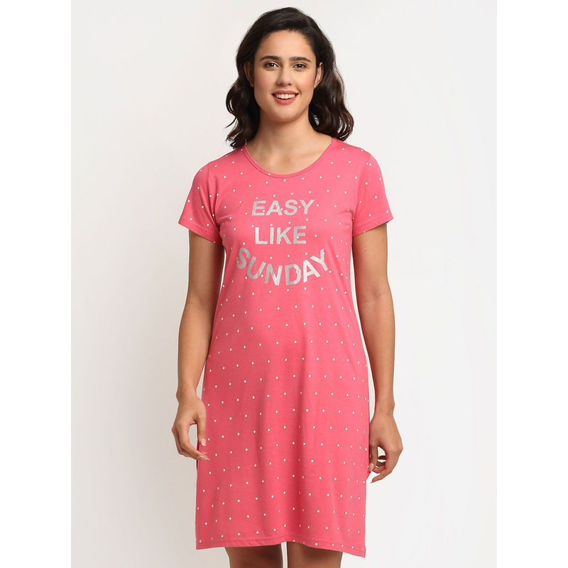 Kanvin Women Pink short nighty Pink (M) Pink