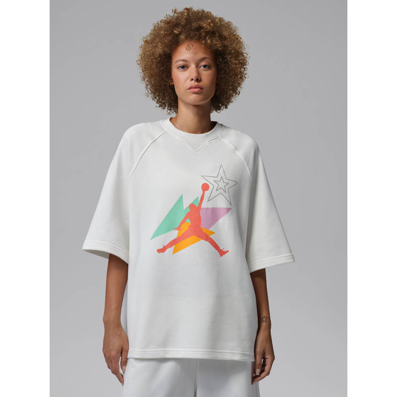 Nike White Women's Jordan Brooklyn Fleece Short Sleeve T-Shirt (S)