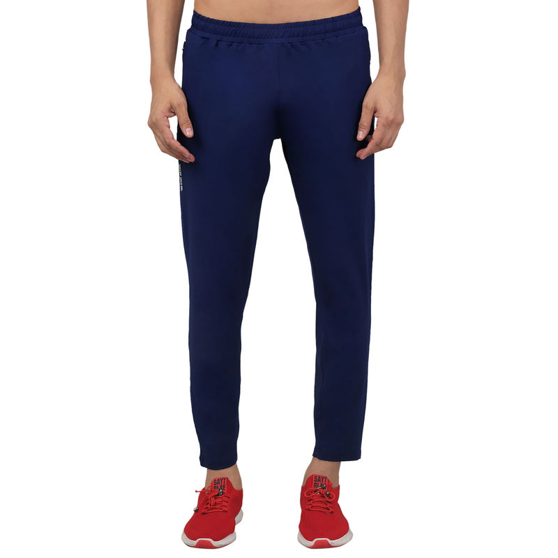 Cantabil Men Blue Solid Stretchable Active Wear Track Pant (M)