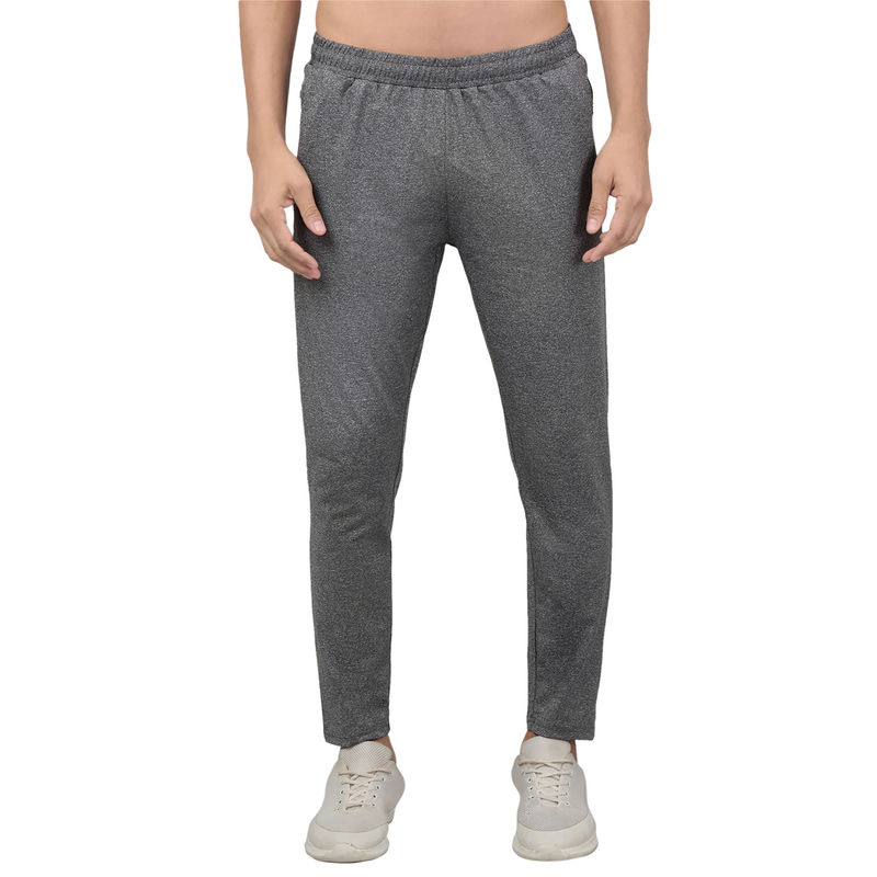 Cantabil Men Grey Solid Stretchable Active Wear Track Pant (M)